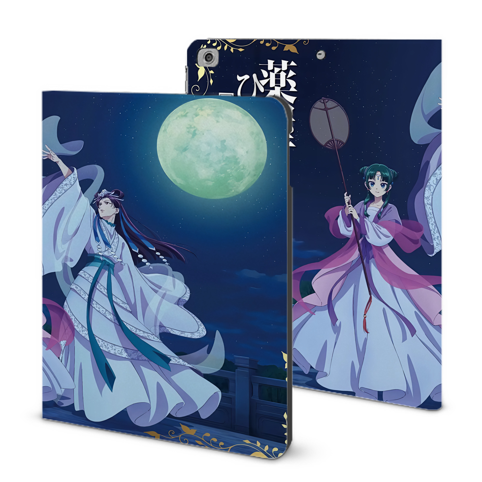 （画像用） 薬屋のひとりごと The Apothecary Diaries IPad ケース ブック型 PUレザー TPU 耐衝撃 軽量 薄型 ペン収納なし 全面保護 IPad 各モデル対応
